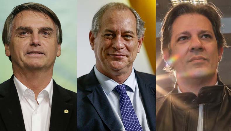 Bolsonaro, Ciro e Haddad