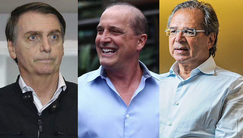 Bolsonaro, Onyx Lorenzoni e Paulo Guedes