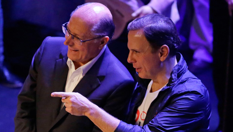 Geraldo Alckmin e João Dória negam que propaganda do PSDB tenha sido contra Temer / FOTO: NELSON ANTOINE-ESTADÃO CONTEÚDO
