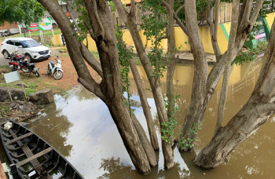 Famílias são abrigadas em escolas após cheia do Rio Longá em Esperantina-PI