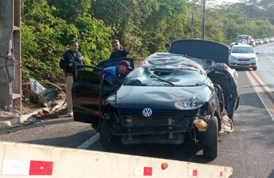 Colisão entre carro e moto mata motorista no Viaduto do Peixe em Teresina